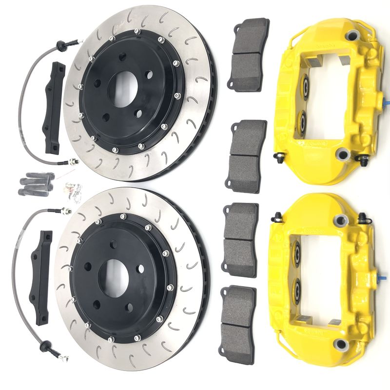 6061 Aluminum 4 Pots Brake System Dual Rear Caliper 355x28mm Brake Disc